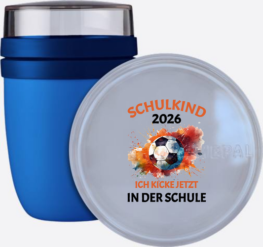Tasse Schulkind 2026 Fußball - Ich kicke jetzt in der Schule - Vivid Blue