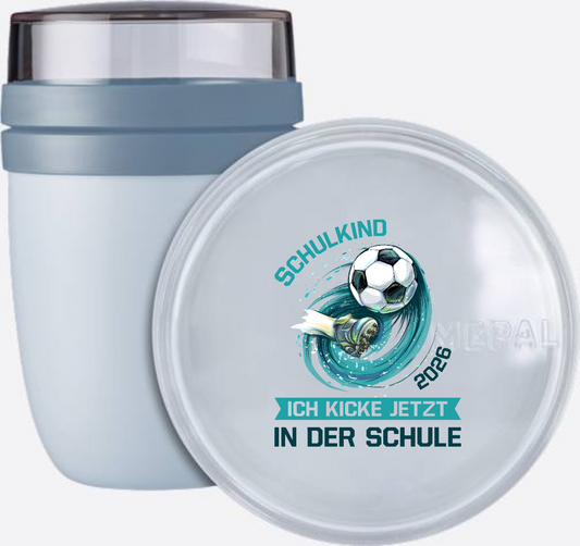 Tasse Schulkind 2026 Fußball – Ich kicke jetzt in der Schule - Nordic Blue