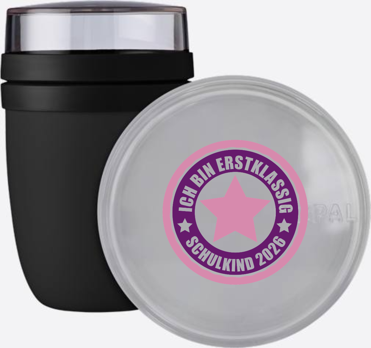 Tasse Schulkind 2026 - Ich bin erstklassig in Rosa mit Name - Nordic Black