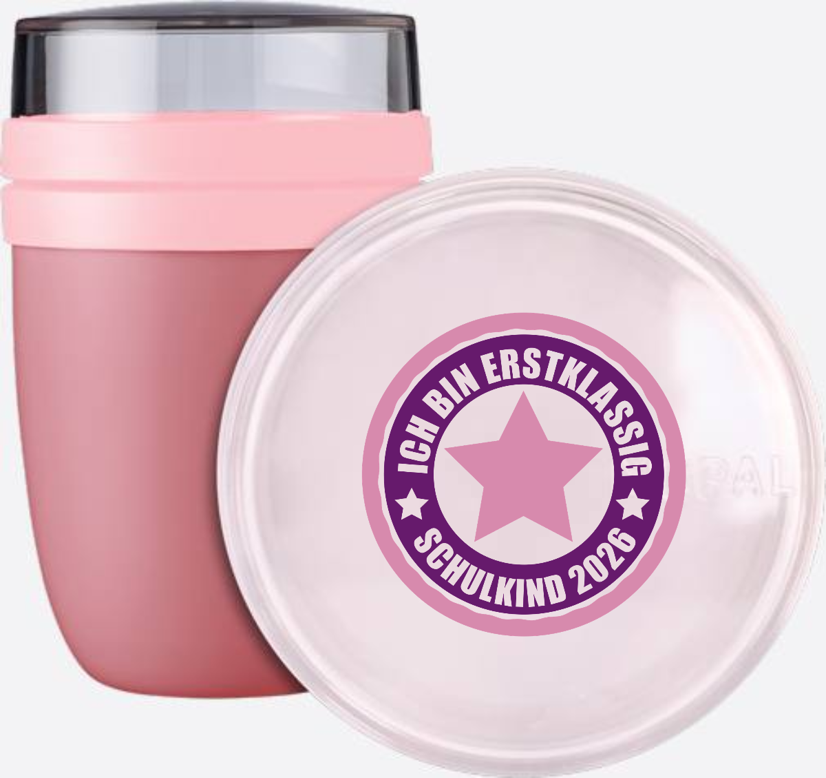 Tasse Schulkind 2026 - Ich bin erstklassig in Rosa mit Name - Vivid Mauve