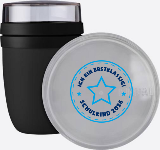 Tasse Schulkind 2026 – Ich bin erstklassig Stern blau - Nordic Black