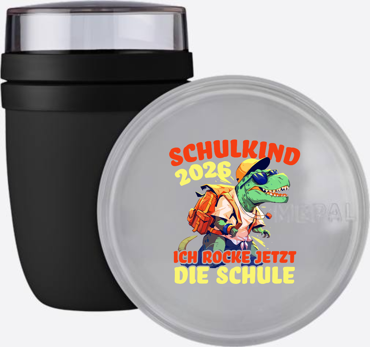 Tasse Schulkind 2026 – Ich rocke die Schule Dino T-Rex - Nordic Black