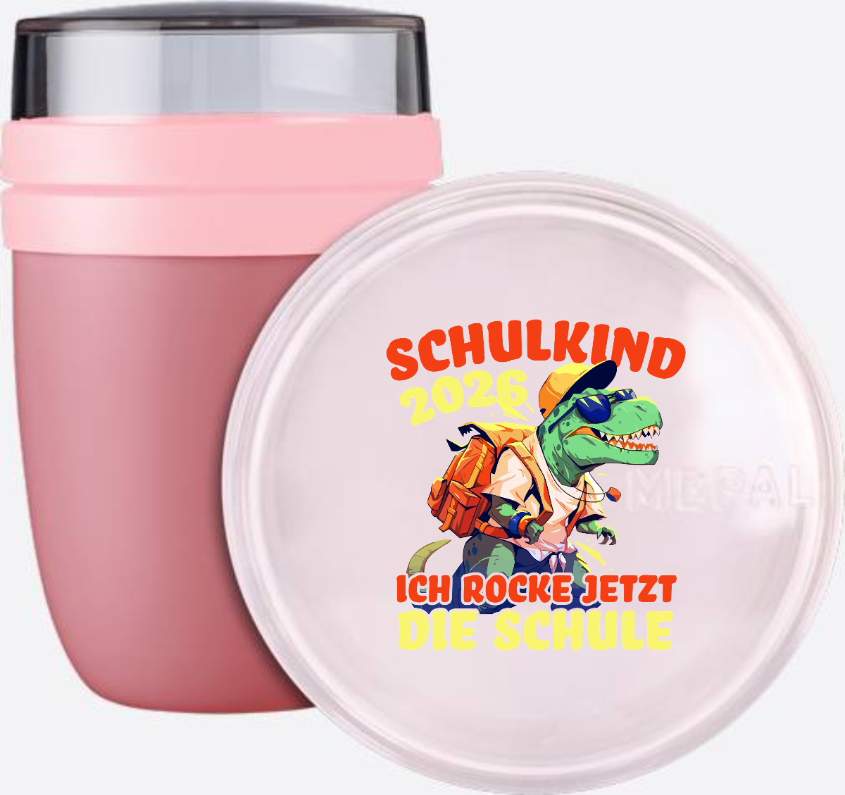 Tasse Schulkind 2026 – Ich rocke die Schule Dino T-Rex - Vivid Mauve