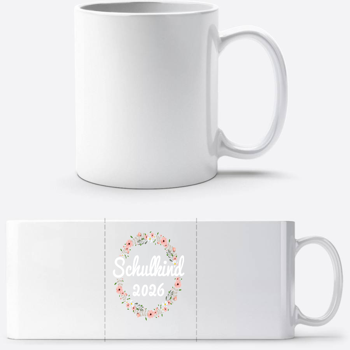 Tasse Schulkind 2026 mit Name – Geschenk zur Einschulung - Weiß