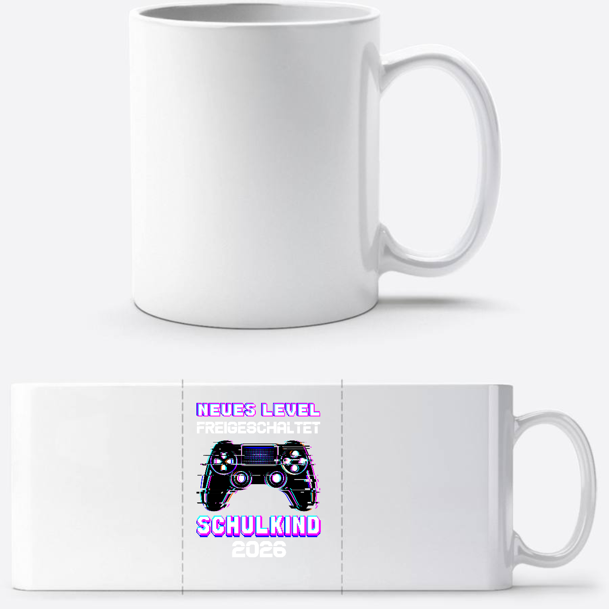 Tasse Schulkind 2026 – Neues Level freigeschaltet Gamer - Weiß