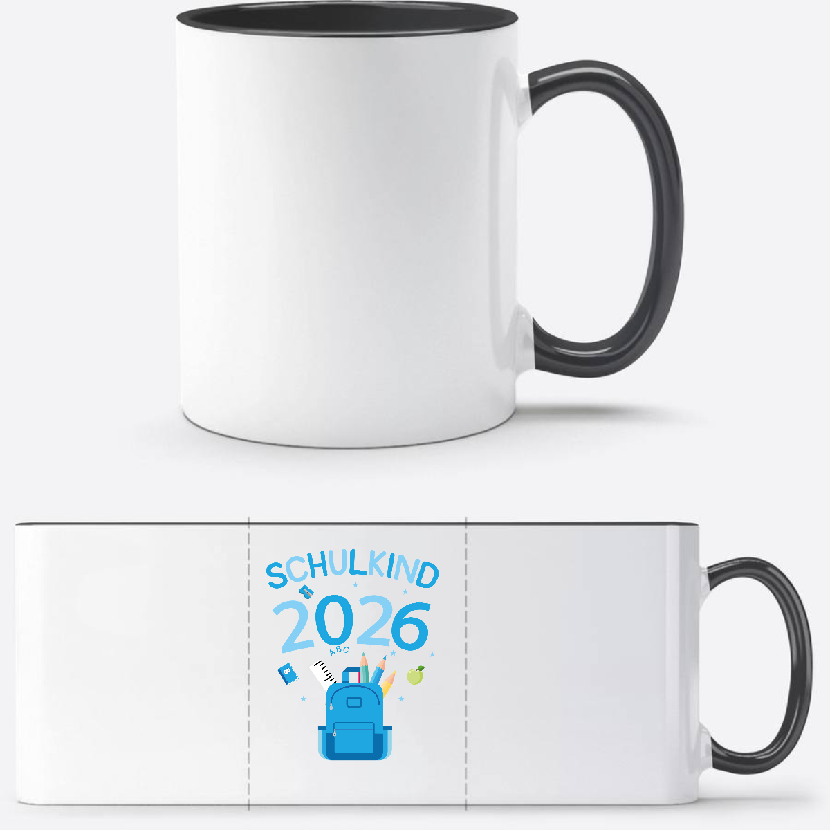 Tasse Schulkind 2026 – Personalisiertes Geschenk zur Einschulung - Weiß/Schwarz