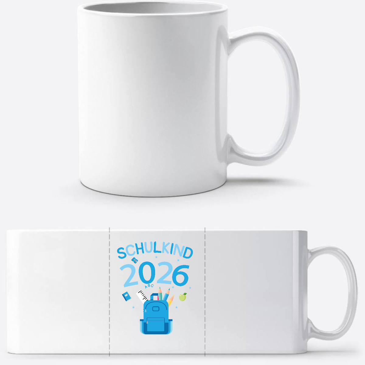 Tasse Schulkind 2026 – Personalisiertes Geschenk zur Einschulung - Weiß