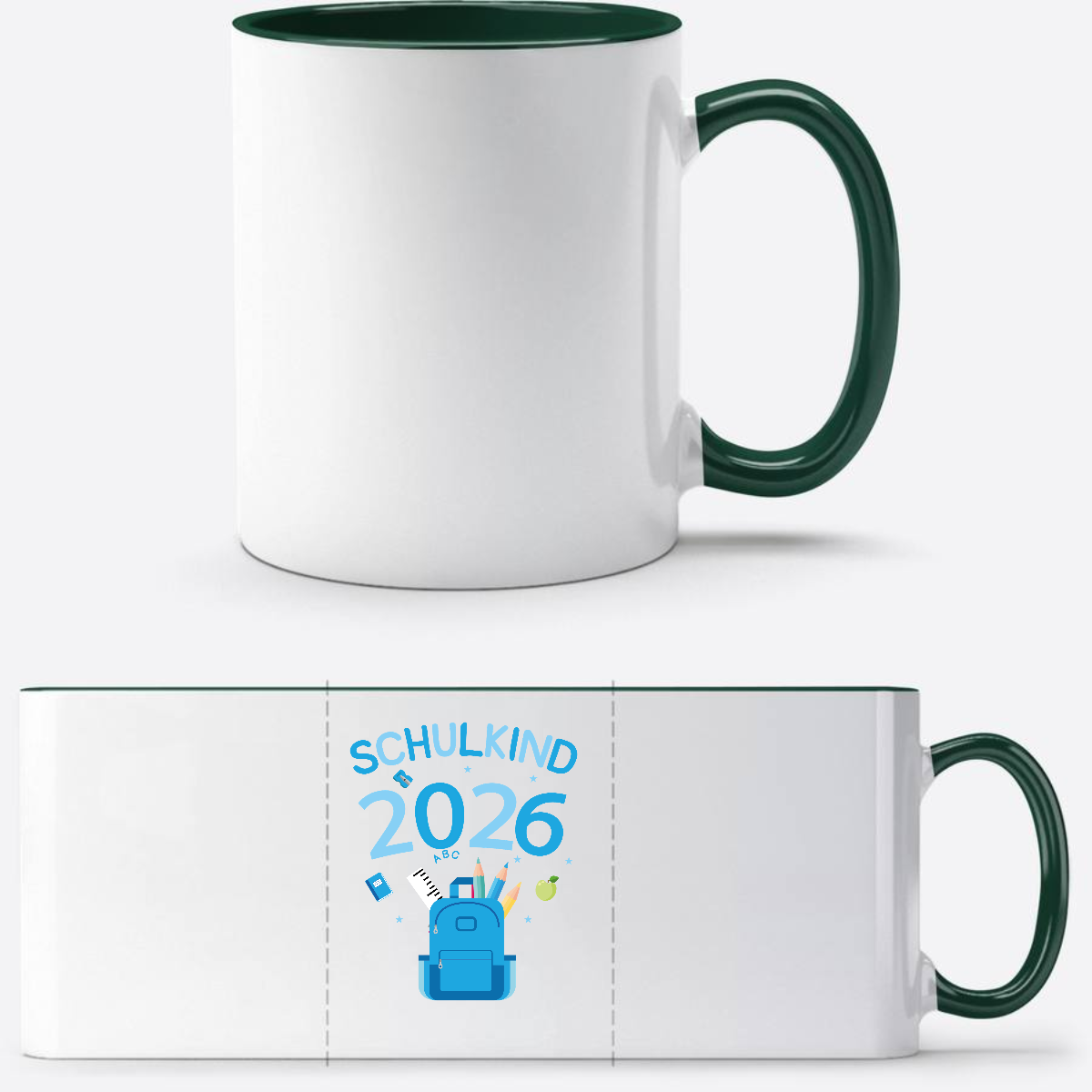 Tasse Schulkind 2026 – Personalisiertes Geschenk zur Einschulung - White/Petrol