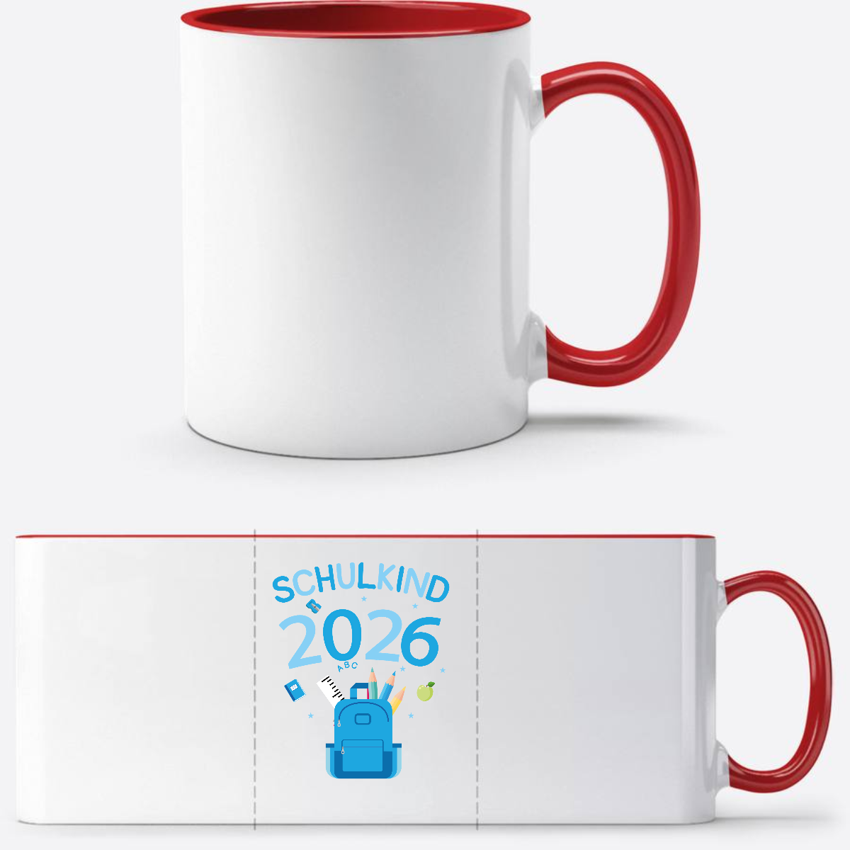 Tasse Schulkind 2026 – Personalisiertes Geschenk zur Einschulung - White/Red