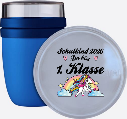Tasse Schulkind 2026 Pferd – Du bist erstklassig mit Name - Vivid Blue