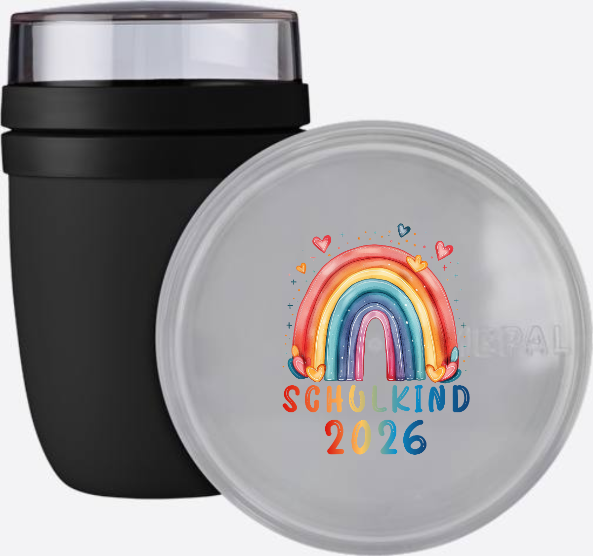 Tasse Schulkind 2026 Regenbogen – personalisiert mit Name - Nordic Black