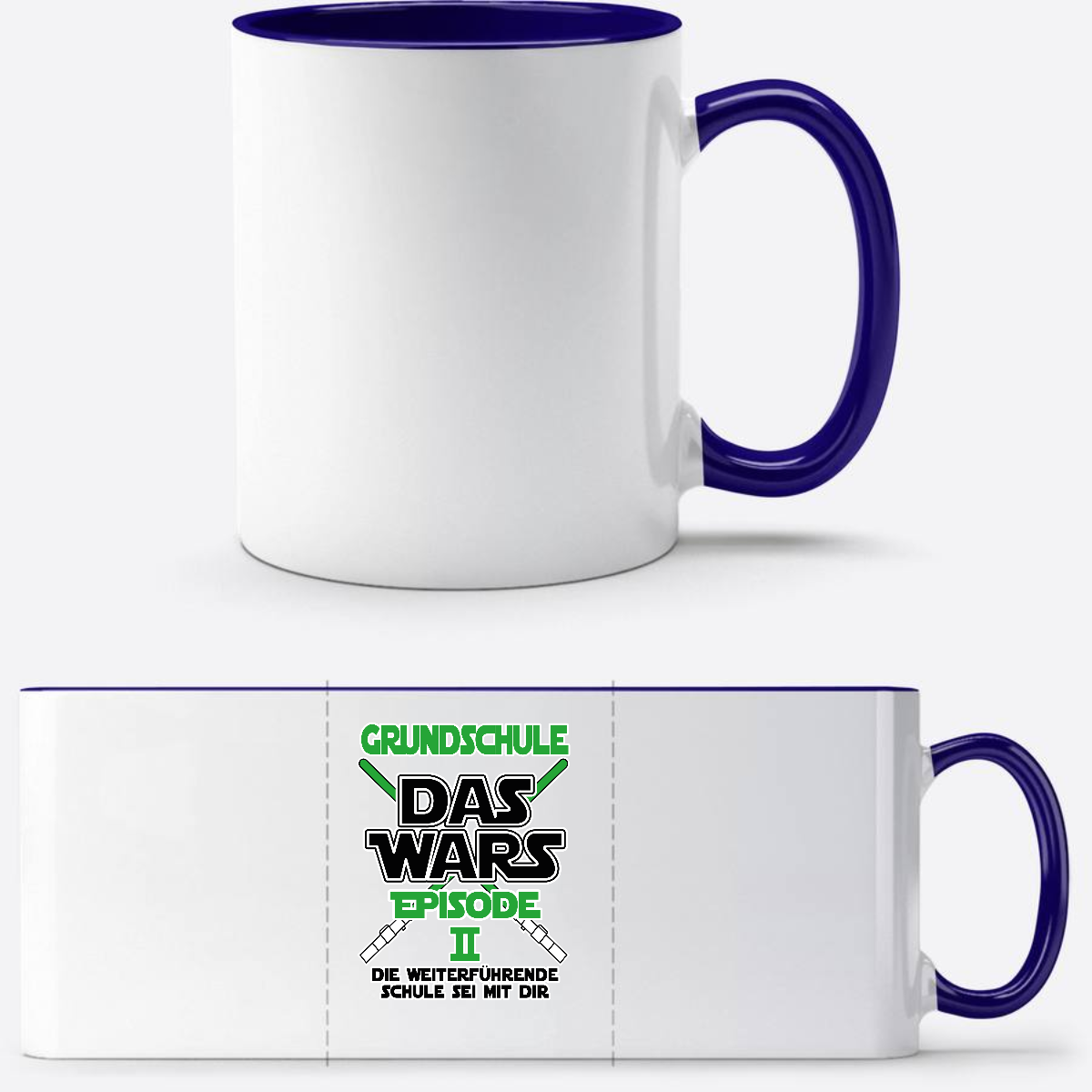 Tasse Schulwechsel – Grundschule Das Wars Episode 2 - Weiß/Dunkelblau