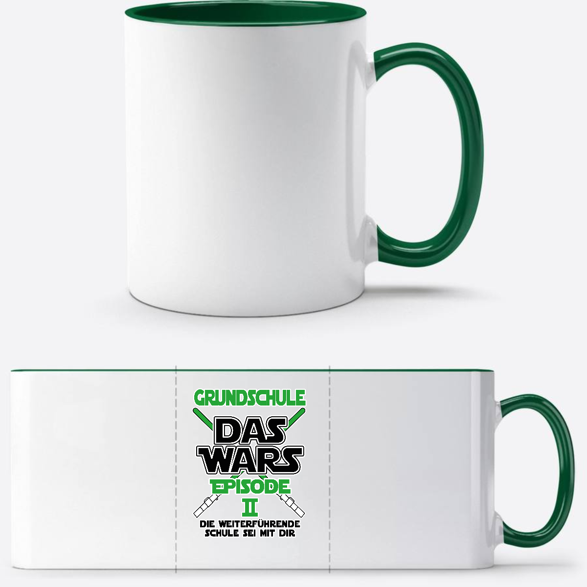 Tasse Schulwechsel – Grundschule Das Wars Episode 2 - Weiß/Dunkelgrün