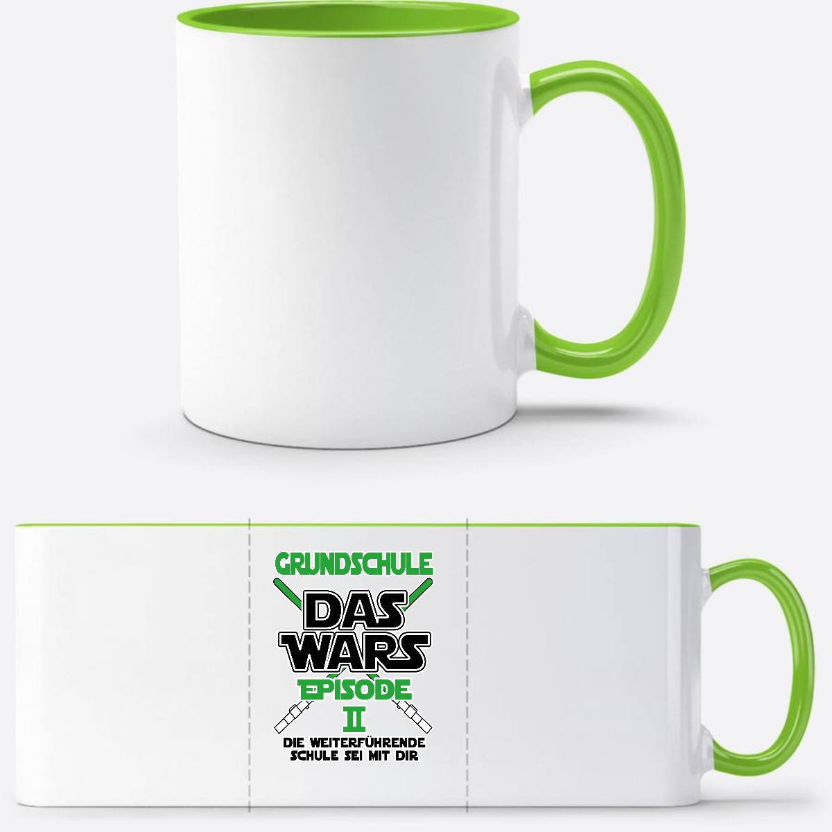 Tasse Schulwechsel – Grundschule Das Wars Episode 2 - Weiß/Grün