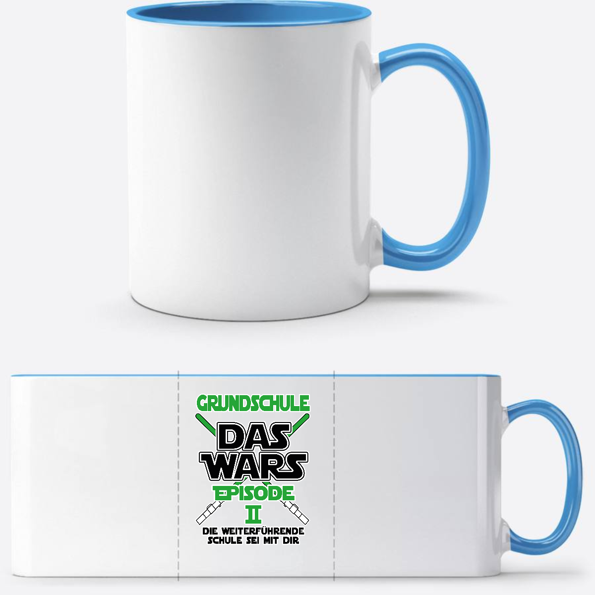 Tasse Schulwechsel – Grundschule Das Wars Episode 2 - Weiß/Hellblau