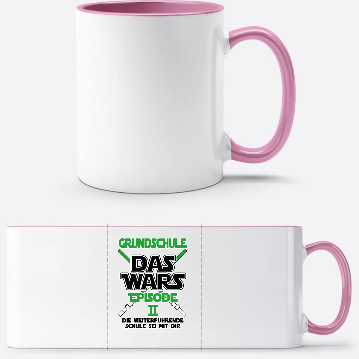Tasse Schulwechsel – Grundschule Das Wars Episode 2 - Weiss/Rosa