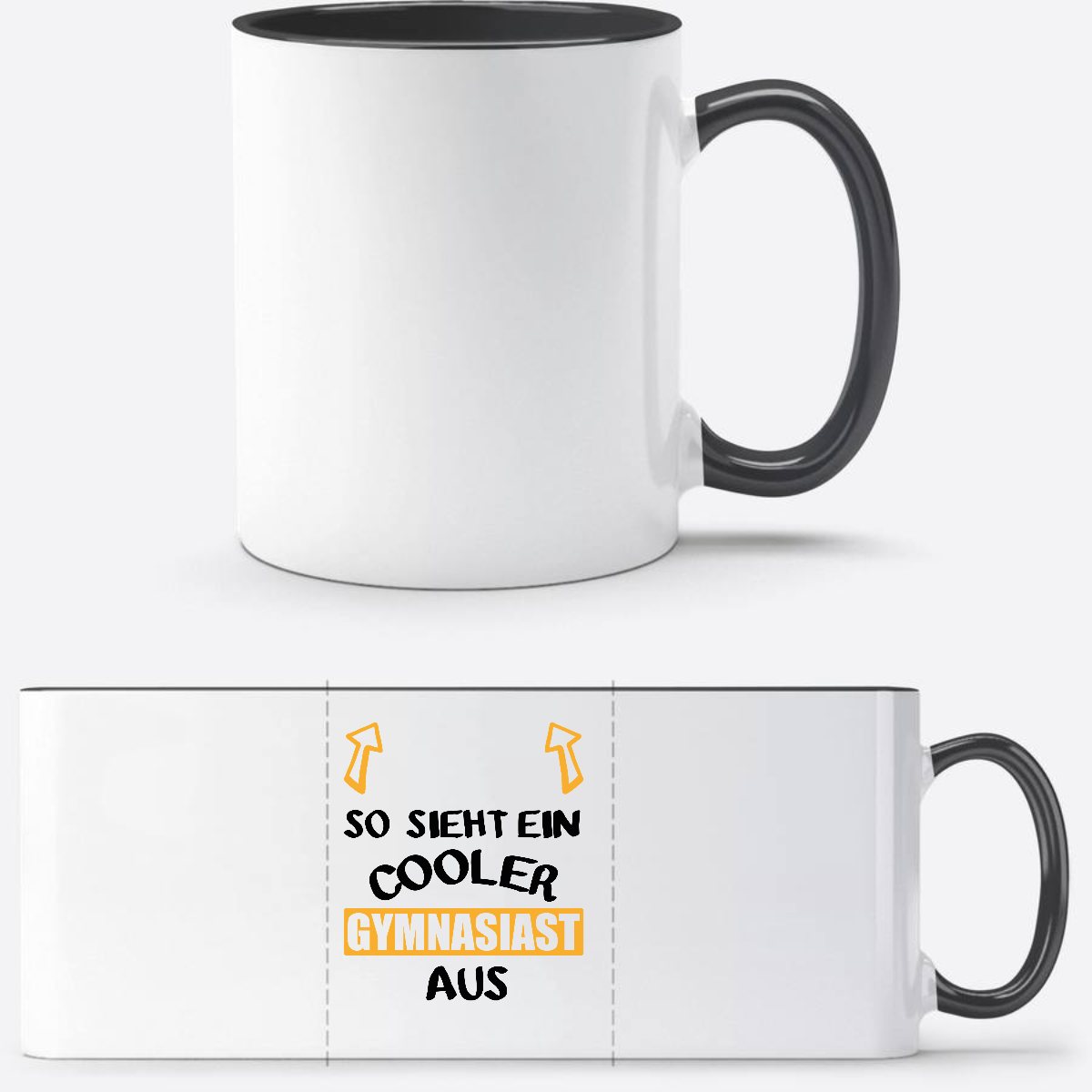 Tasse: So sieht ein cooler Gymnasiast aus – mit Namen - Weiß/Schwarz