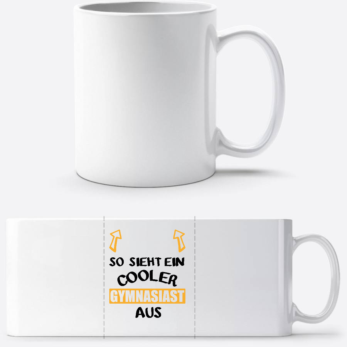 Tasse: So sieht ein cooler Gymnasiast aus – mit Namen - Weiß