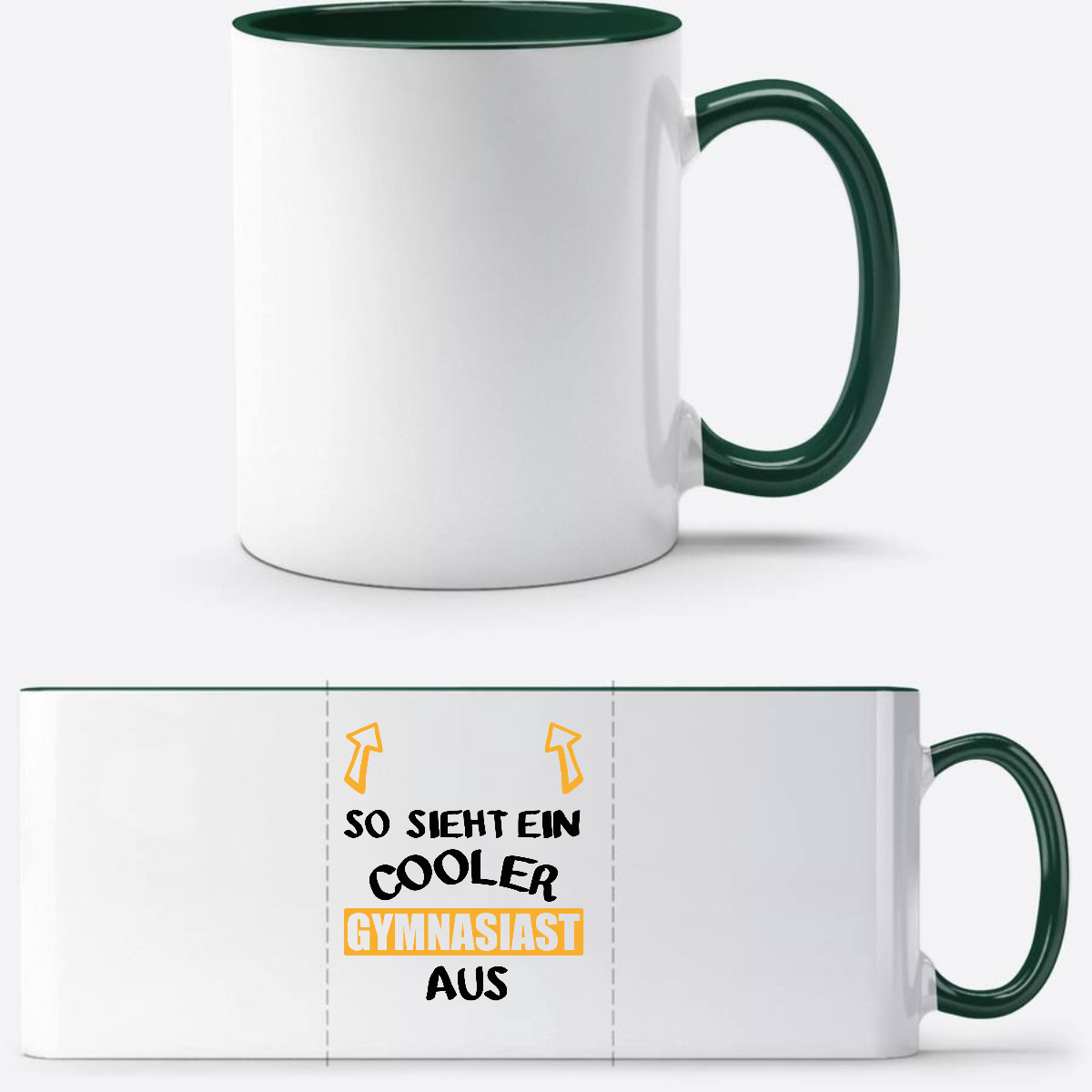 Tasse: So sieht ein cooler Gymnasiast aus – mit Namen - White/Petrol