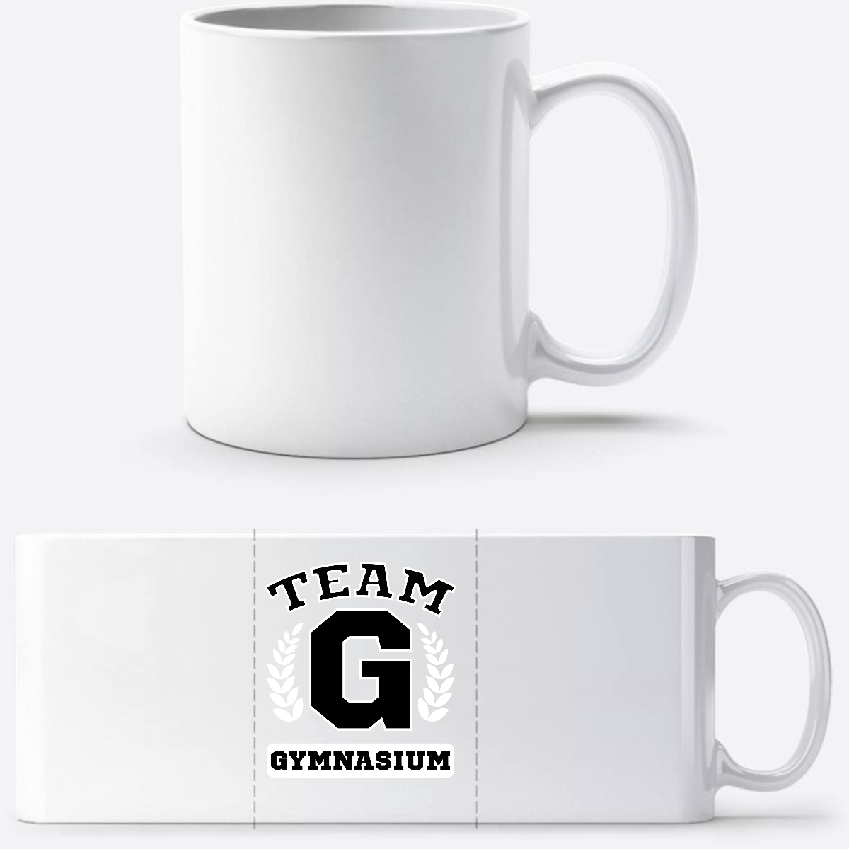 Tasse Team Gymnasium mit Wunschnamen – Geschenk zum Schulstart - Weiß