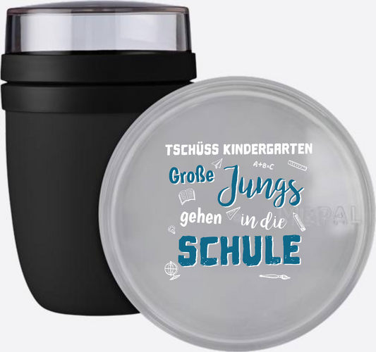 Tasse Tschüss Kindergarten Große Jungs – Geschenk zur Einschulung - Nordic Black