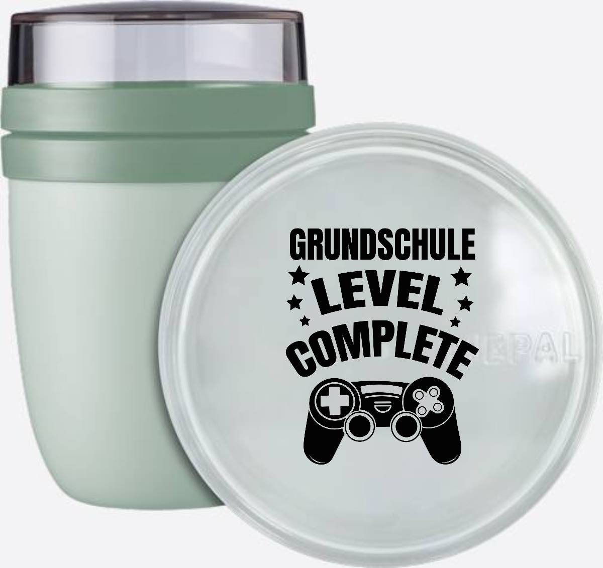 Tasse zum Schulstart: Level Complete schwarz mit Name - Nordic Sage