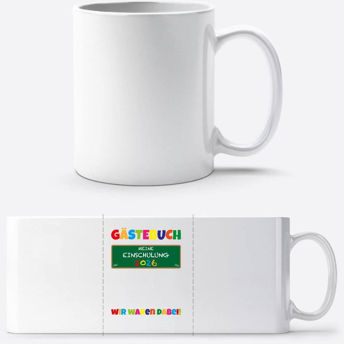 Tasse zur Einschulung 2026 – Geschenk für Schulkinder - Weiß