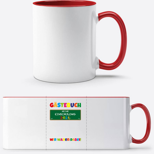 Tasse zur Einschulung 2026 – Geschenk für Schulkinder - White/Red