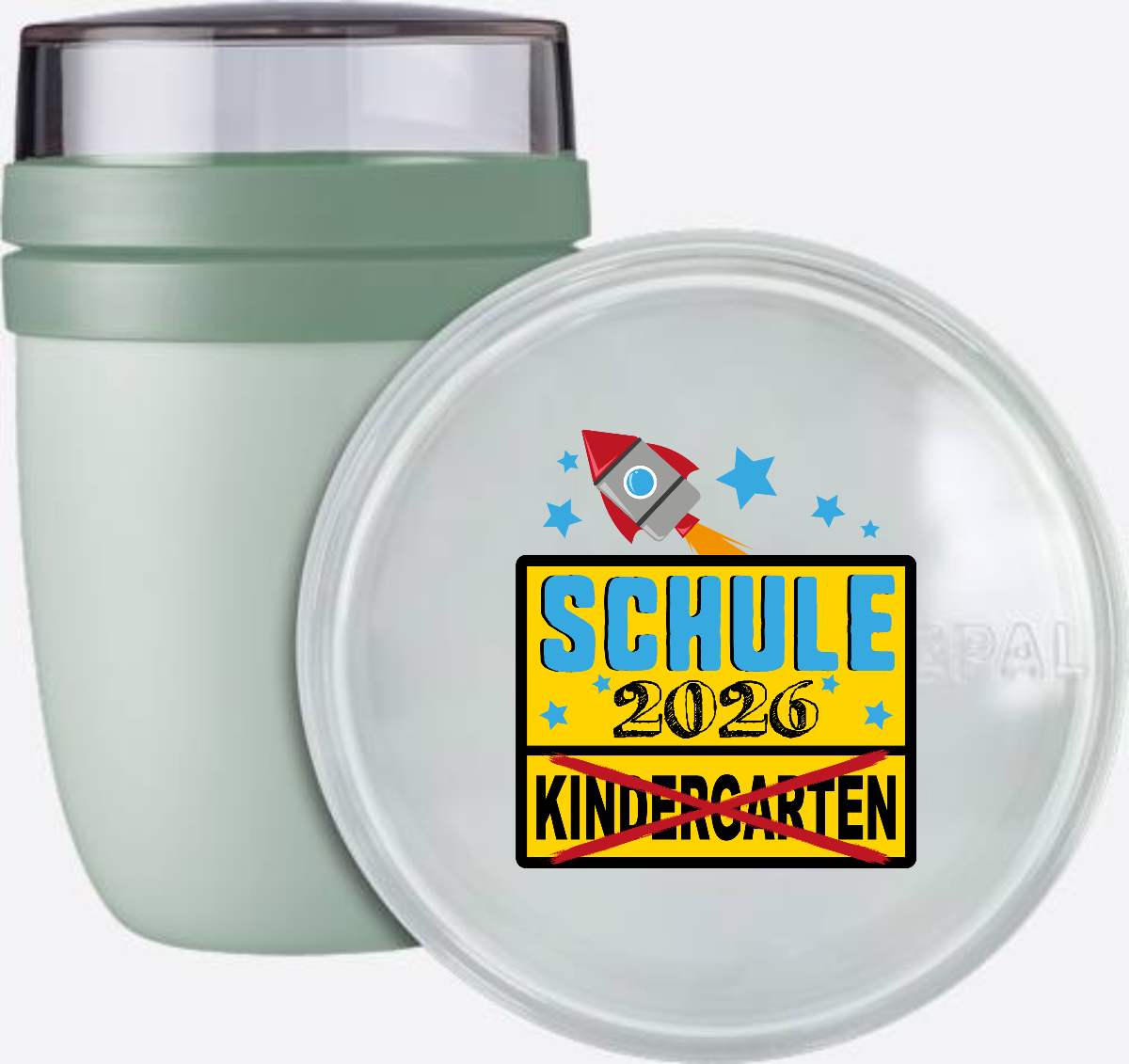 Tasse zur Einschulung 2026: Ortsschild & Rakete mit Name - Nordic Sage