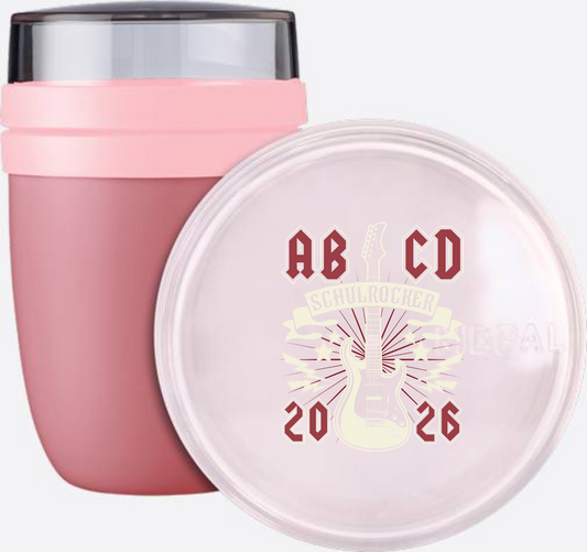 Tasse zur Einschulung – ABCD Schulrocker mit Namen - Vivid Mauve