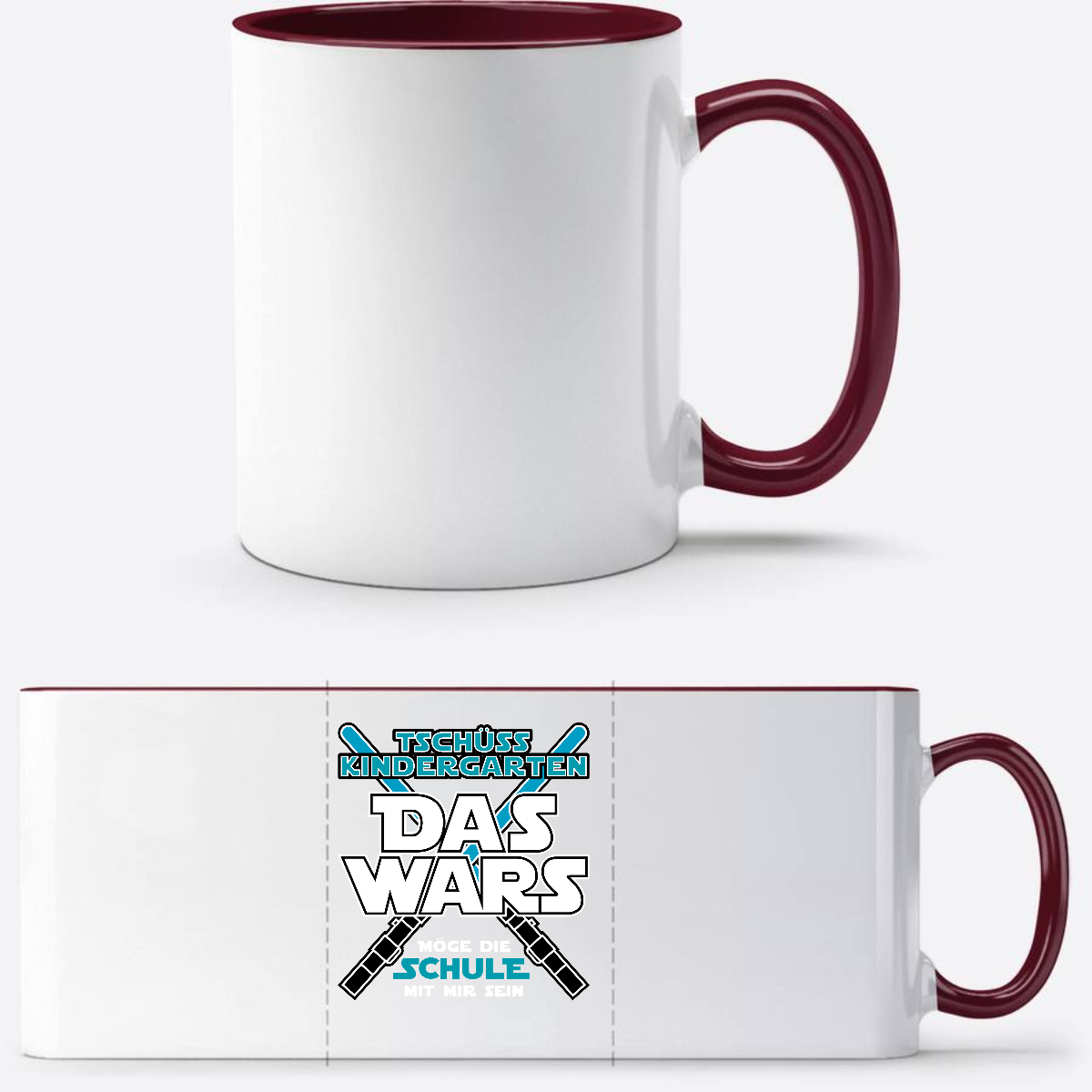 Tasse zur Einschulung: Das wars Kindergarten Tschüss Kita - White/Bordeaux