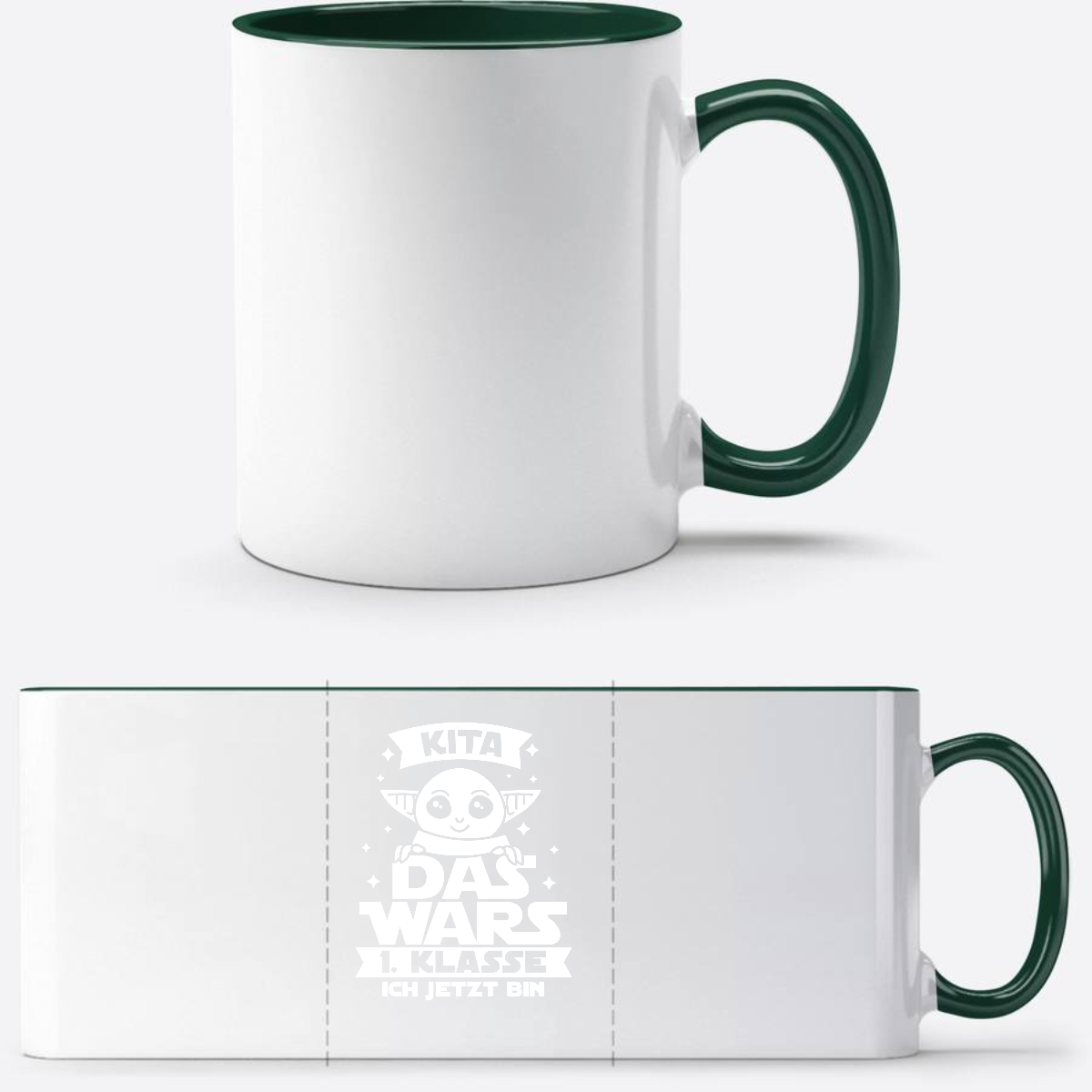 Tasse zur Einschulung – Kita Das Wars: 1. Klasse ich jetzt bin - White/Petrol