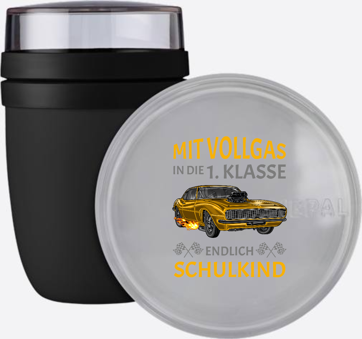 Tasse zur Einschulung: Mit Vollgas in die 1. Klasse - Rennauto - Nordic Black