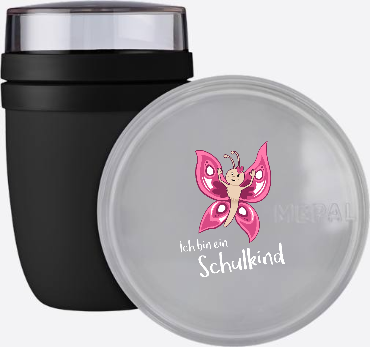 Tasse zur Einschulung – Schulkind Schmetterling mit Name - Nordic Black