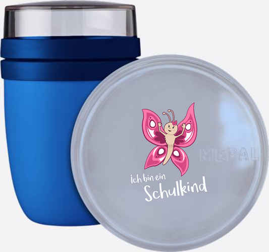 Tasse zur Einschulung – Schulkind Schmetterling mit Name - Vivid Blue