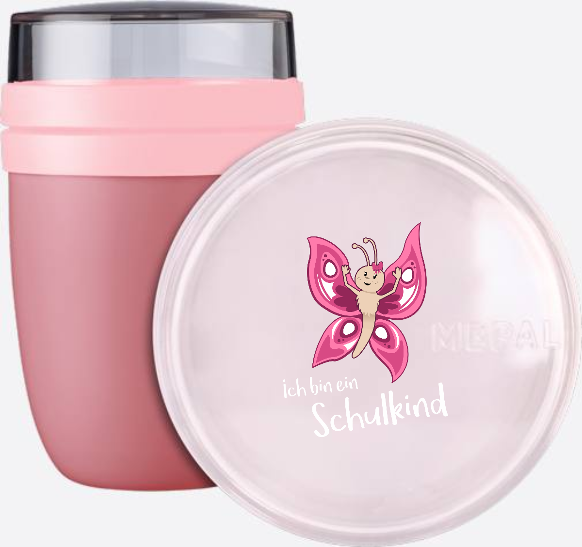 Tasse zur Einschulung – Schulkind Schmetterling mit Name - Vivid Mauve