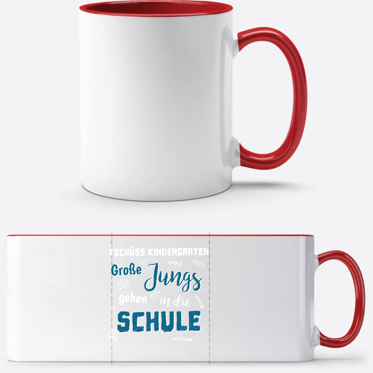 Tasse zur Einschulung – Tschüss Kindergarten Große Jungs - White/Red