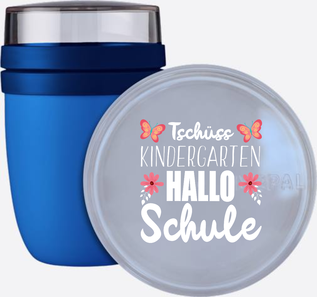 Tasse zur Einschulung – Tschüss Kindergarten, Hallo Schule - Vivid Blue