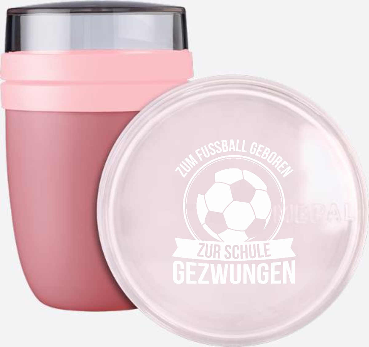 Tasse zur Einschulung: Zum Fußball geboren – Personalisiert - Vivid Mauve