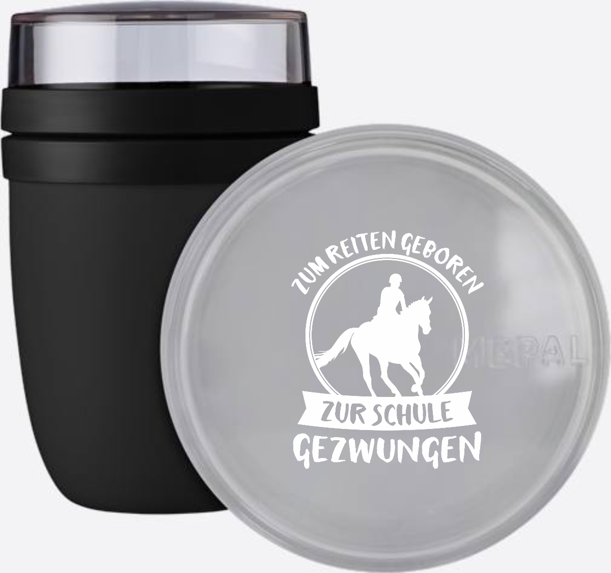 Tasse zur Einschulung – Zum Reiten geboren | Personalisierbar - Nordic Black