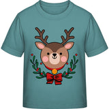 Kinder T-Shirt Weihnachten Rentier – Niedliches Kranz-Motiv