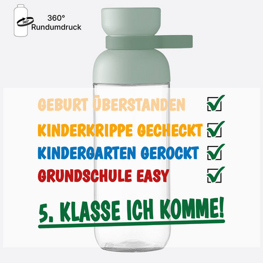 Trinkflasche: 5. Klasse ich komme! – Personalisiert mit Name - Nordic Sage