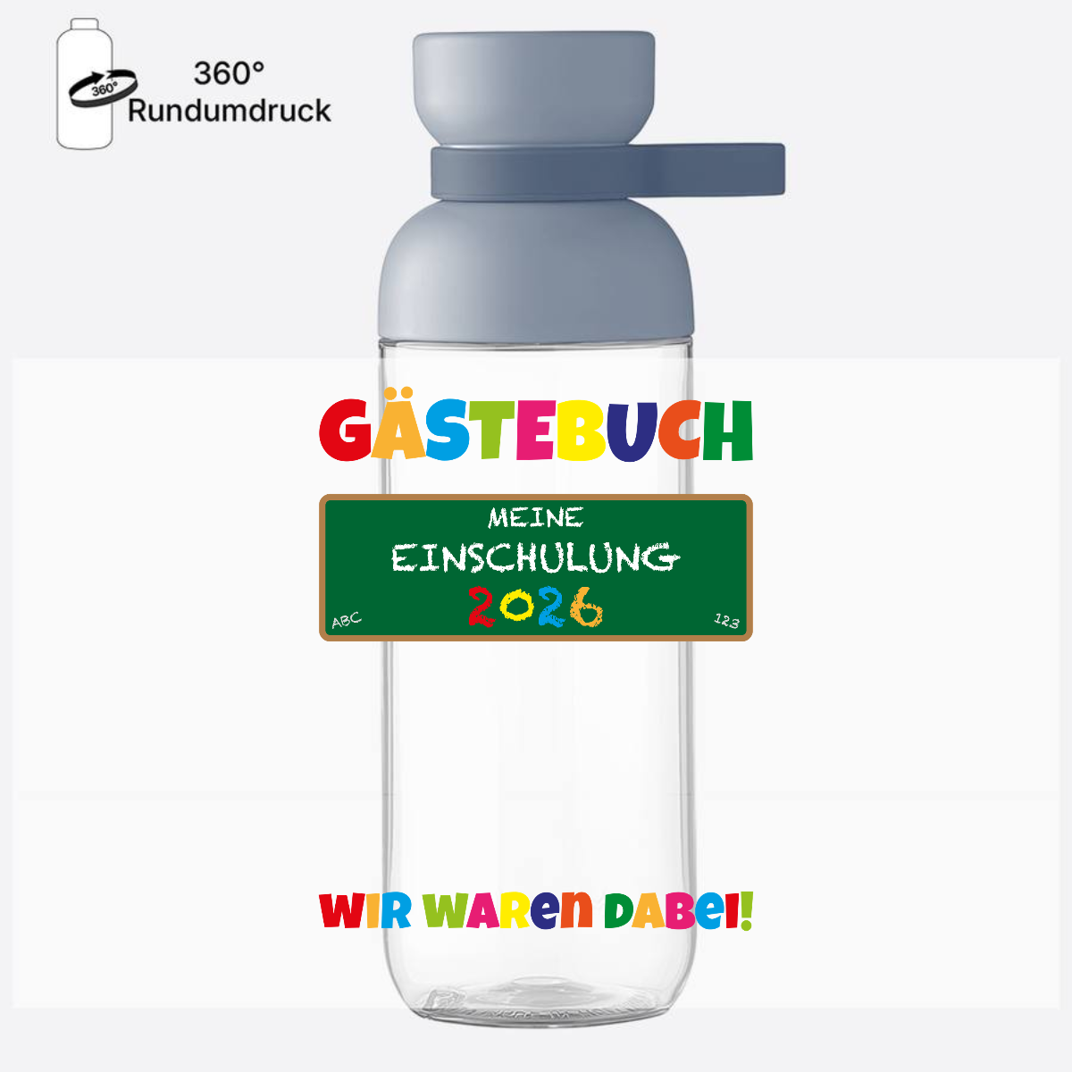 Trinkflasche Einschulung 2026 – Geschenk zum Schulanfang - Nordic Blue