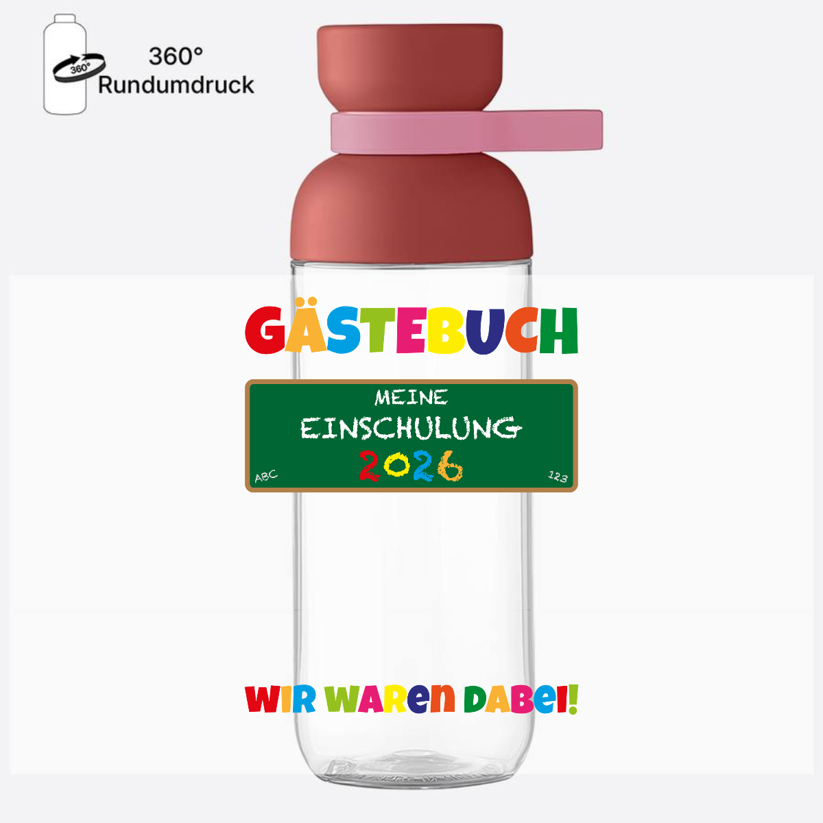 Trinkflasche Einschulung 2026 – Geschenk zum Schulanfang - Vivid Mauve