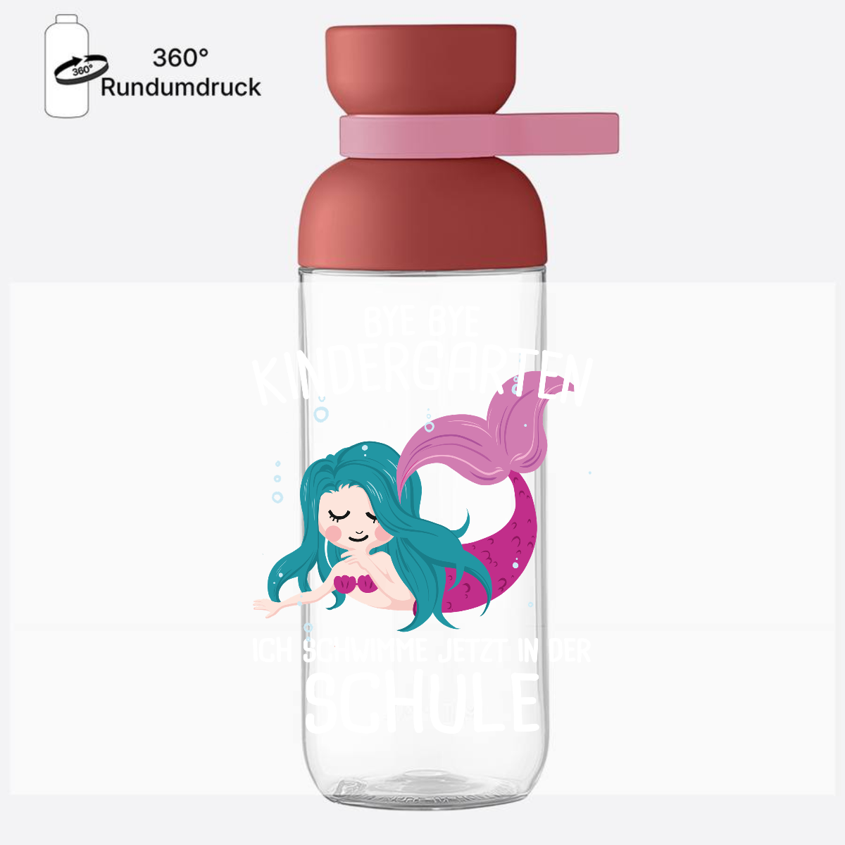 Trinkflasche Einschulung – Bye Bye Kindergarten, Hallo Schule! - Vivid Mauve