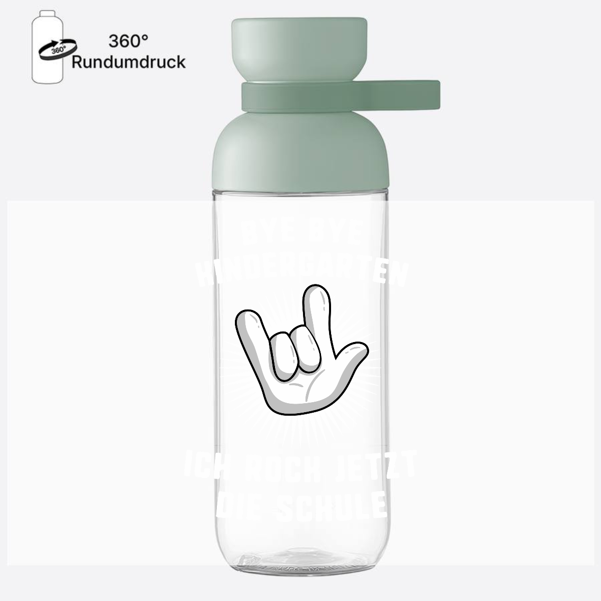 Trinkflasche Einschulung: Bye Bye Kindergarten Ich rock die Schule - Nordic Sage