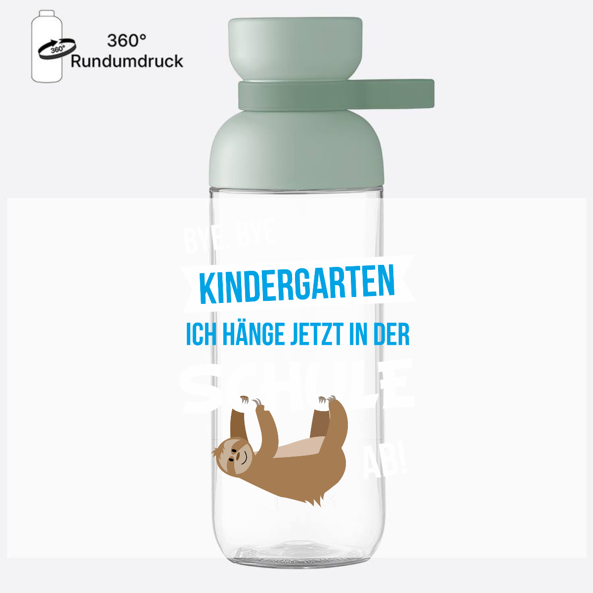 Trinkflasche Einschulung – Bye Bye Kindergarten mit Name - Nordic Sage