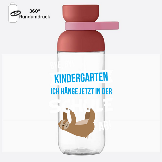 Trinkflasche Einschulung – Bye Bye Kindergarten mit Name - Vivid Mauve