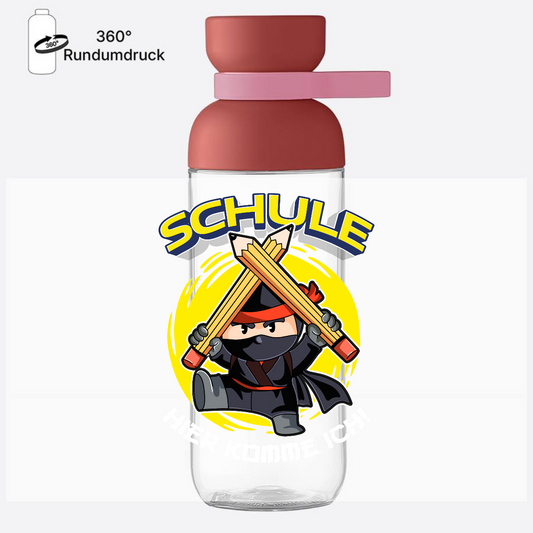 Trinkflasche Einschulung Ninja – Hier komme ich! mit Name - Vivid Mauve