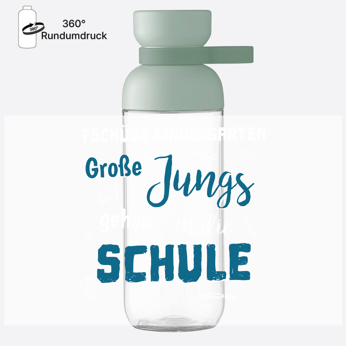 Trinkflasche Einschulung: Tschüss Kindergarten Große Jungs - Nordic Sage